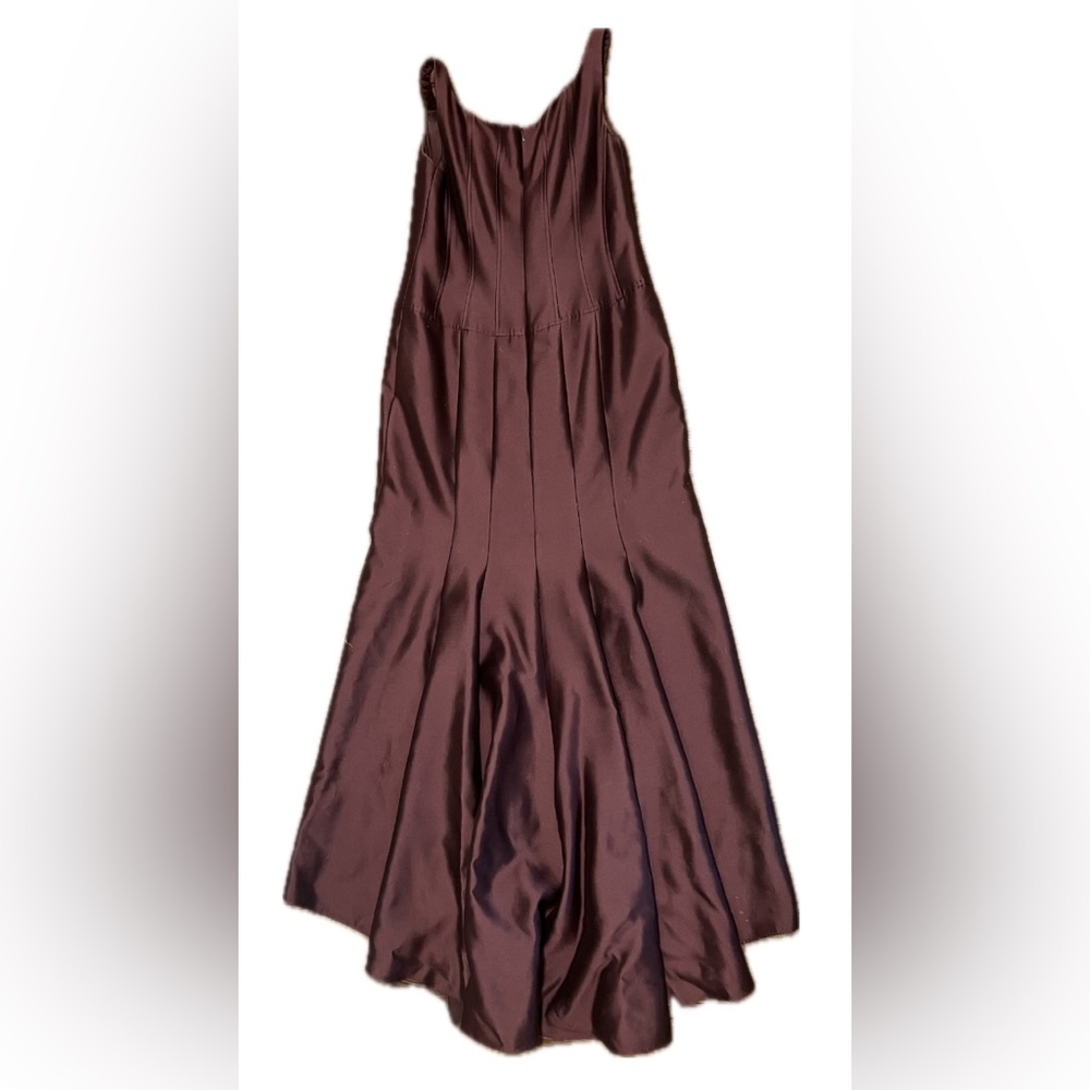 Rickie Freeman Teri Jon Beaded Silk Burgundy Wine Full Length Evening Dress 12 - Picture 7 of 15